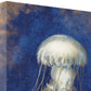HomeRoots 35" Rustic Deep Blue and Gold Jelly Fish Giclee Wrap Canvas Wall Art