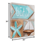 HomeRoots 35" Starfish Sailboat and Beach Sign Giclee Wrap Canvas Wall Art