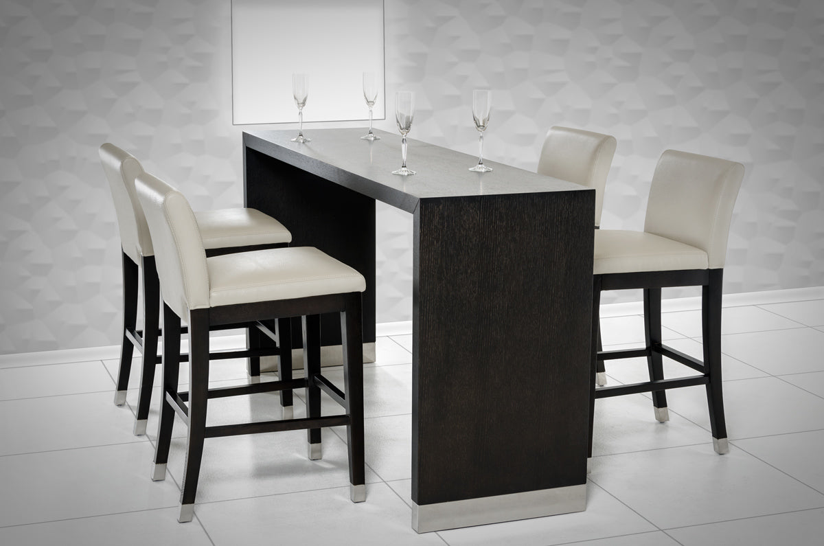 HomeRoots 35' Wenge Veneer and Stainless Steel Bar Table