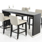 HomeRoots 35' Wenge Veneer and Stainless Steel Bar Table