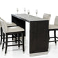 HomeRoots 35' Wenge Veneer and Stainless Steel Bar Table