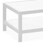 HomeRoots 35" x 22" 14.5" Aluminum Coffee Table in White Finish