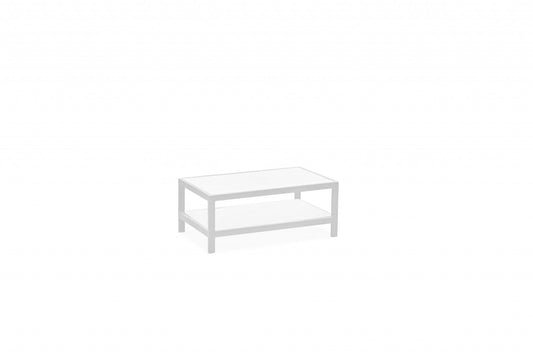 HomeRoots 35" x 22" 14.5" Aluminum Coffee Table in White Finish