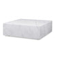 HomeRoots 35 x 35 x 11 White Marble Coffee Table with Casters