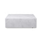 HomeRoots 35 x 35 x 11 White Marble Coffee Table with Casters