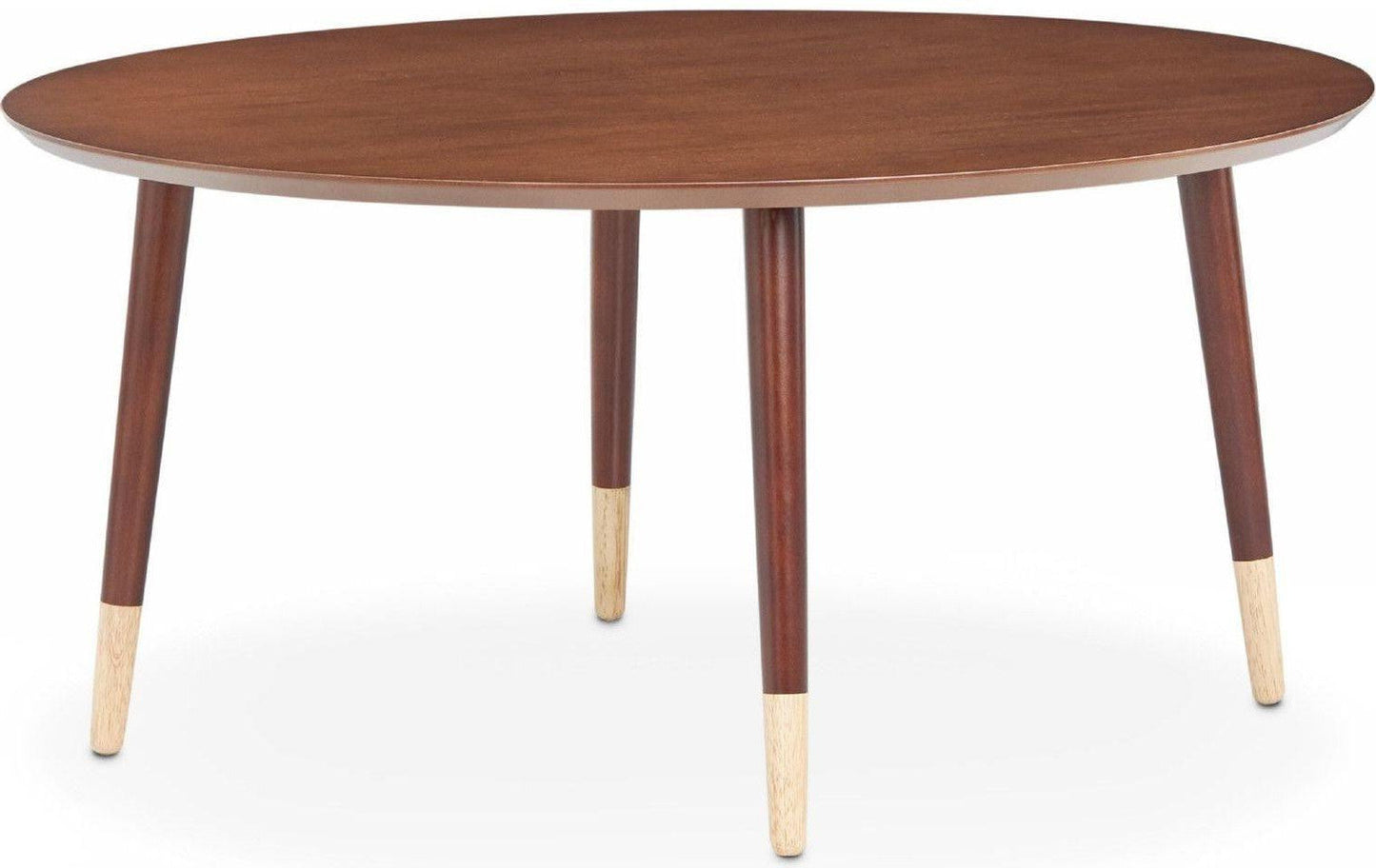 HomeRoots 35" x 35" x 17" Mid-Century Modern Coffee Table in Walnut Finish