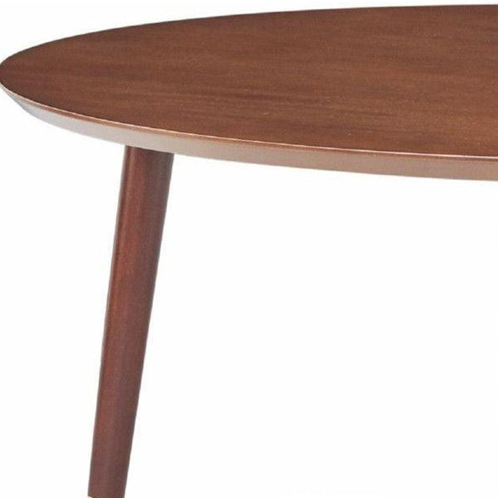 HomeRoots 35" x 35" x 17" Mid-Century Modern Coffee Table in Walnut Finish