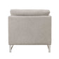 HomeRoots 35" x 38" x 36" Linen Upholstery Metal Leg Chair in Beige Finish