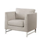 HomeRoots 35" x 38" x 36" Linen Upholstery Metal Leg Chair in Beige Finish