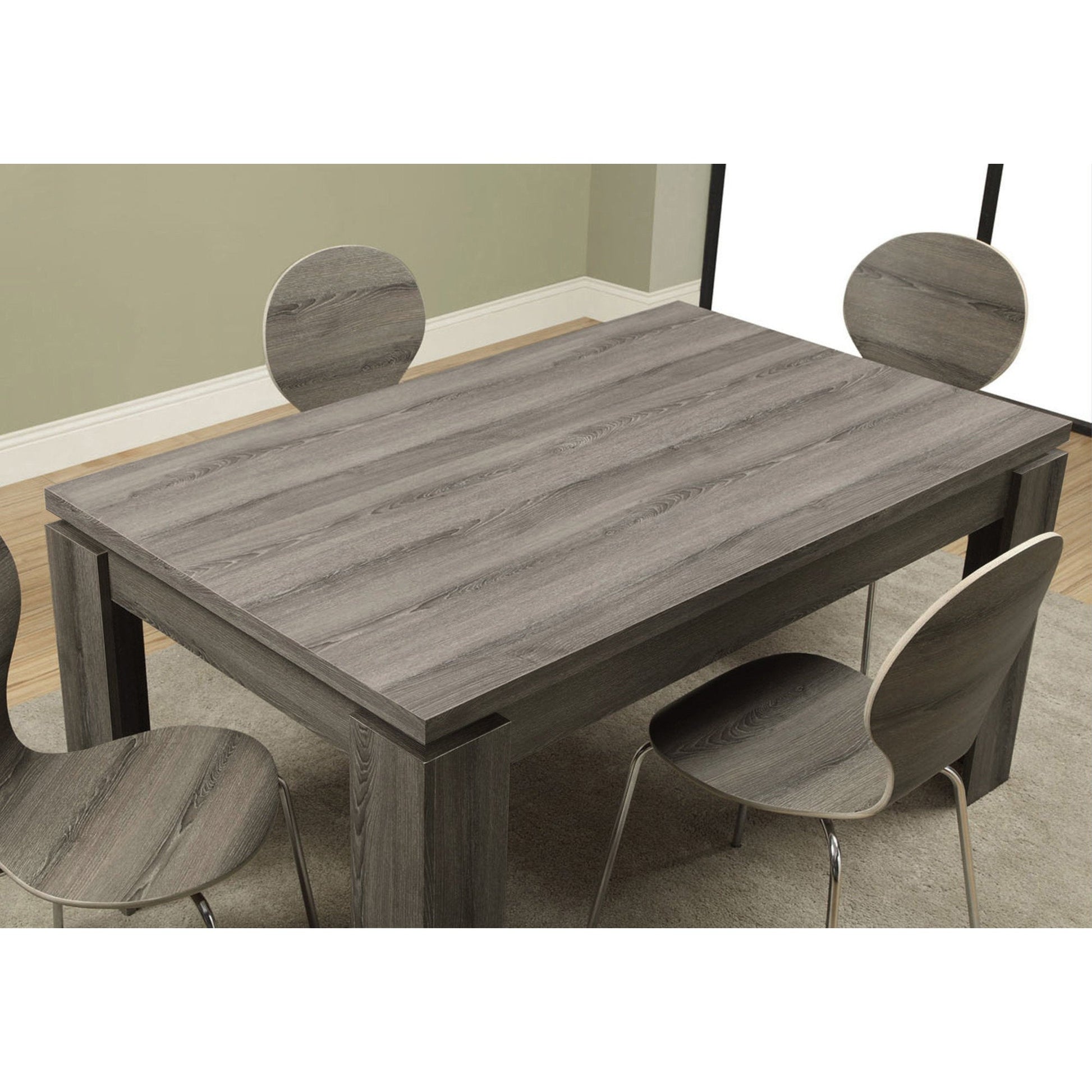 HomeRoots 35.5" X 59" X 30" Particle Board Hollow Core And MDF Dining Table in Dark Taupe Finish