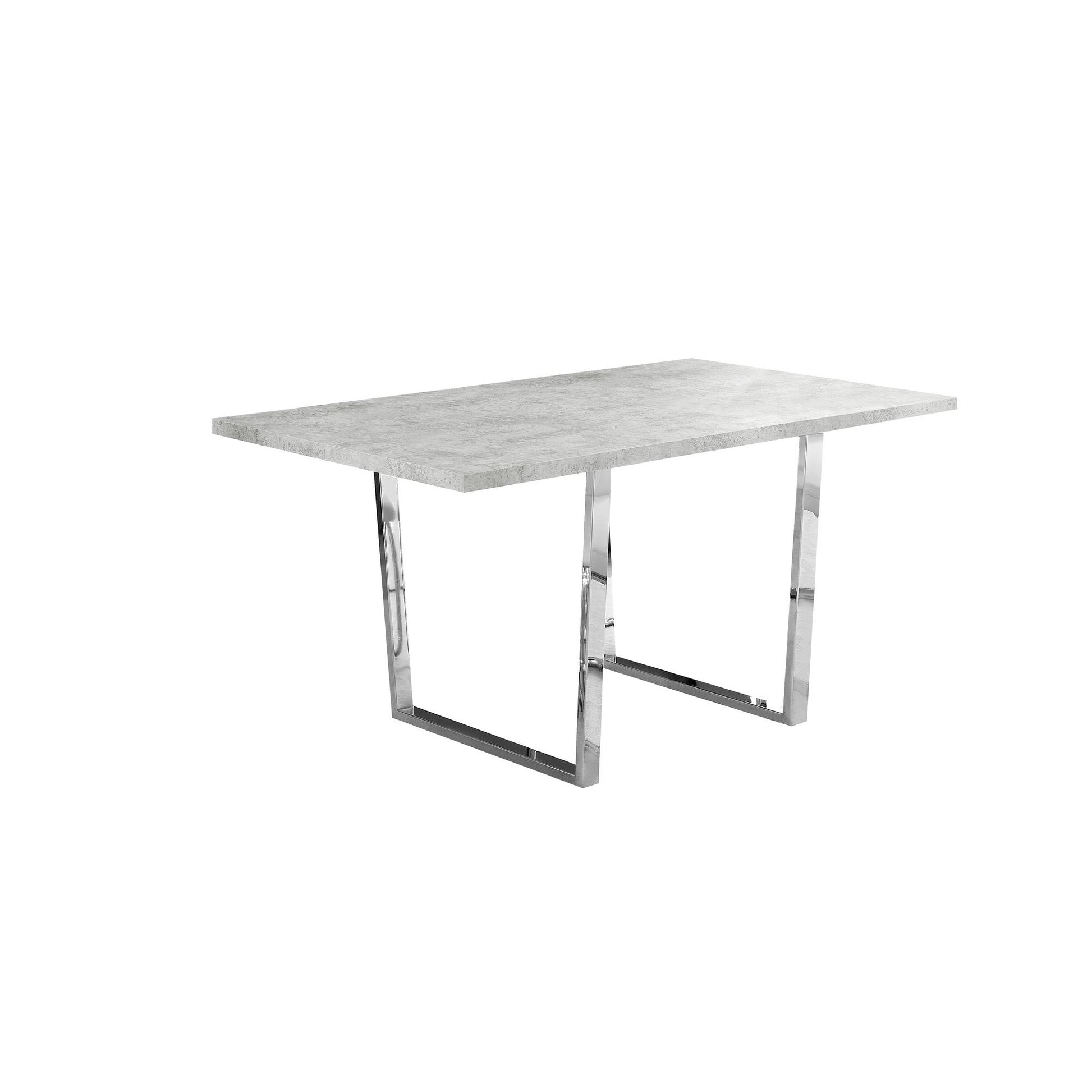 HomeRoots 35.5" X 59" X 30.25" Particle Board Metal Dining Table in Gray Finish