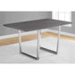 HomeRoots 35.5" X 59" X 30.25" Particle Board Metal Dining Table in Grey Finish