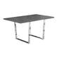 HomeRoots 35.5" X 59" X 30.25" Particle Board Metal Dining Table in Grey Finish