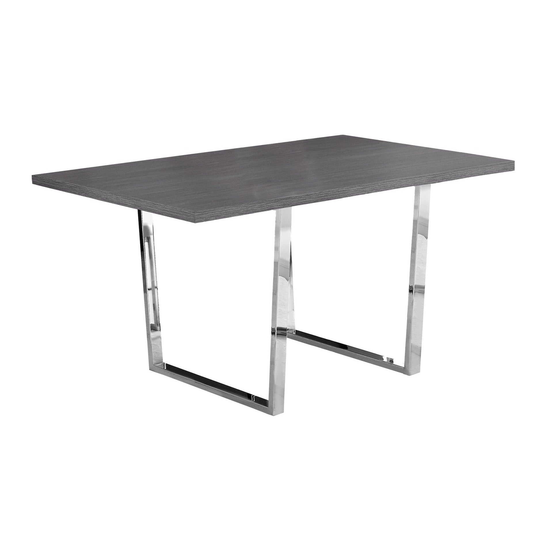 HomeRoots 35.5" X 59" X 30.25" Particle Board Metal Dining Table in Grey Finish