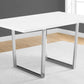HomeRoots 35.5" x 59" x 30.25" White Particle Board Metal Dining Table