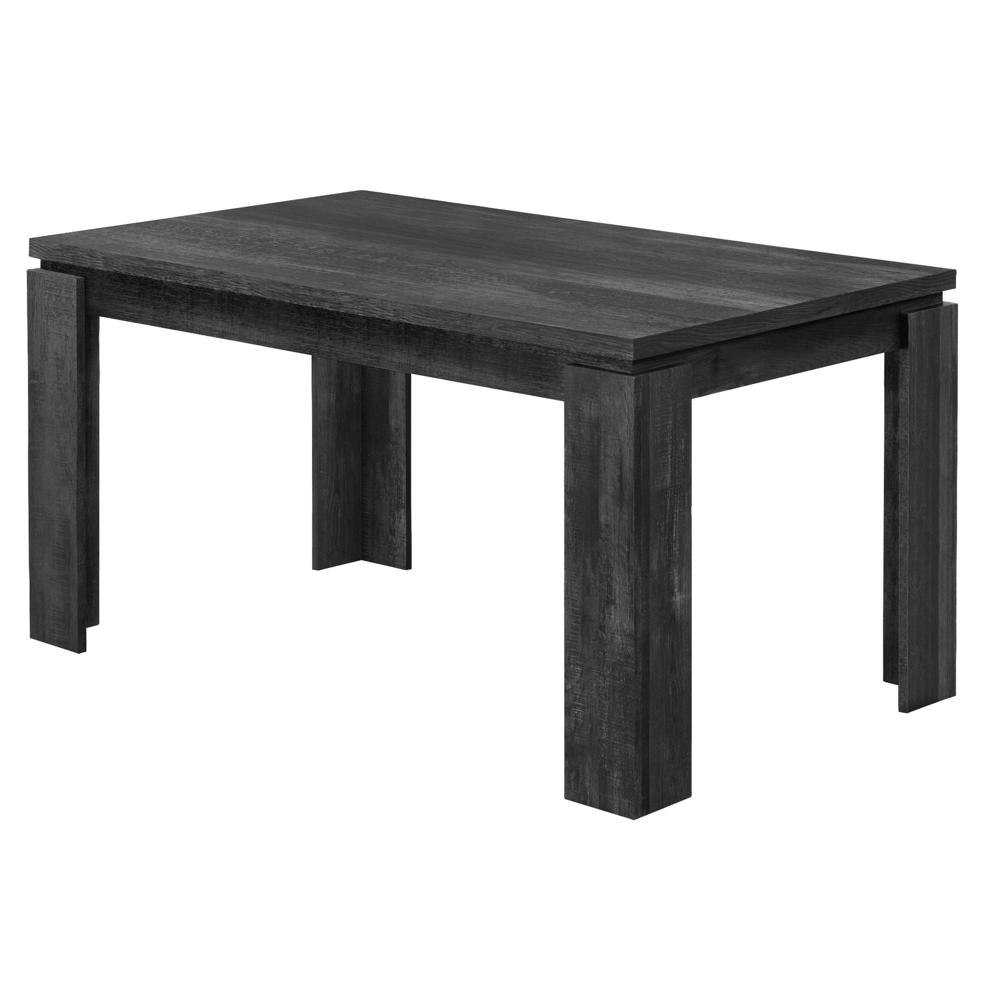 HomeRoots 35.5" x 59" x 30.5" Reclaimed Wood-Look Dining Table in Black Finish