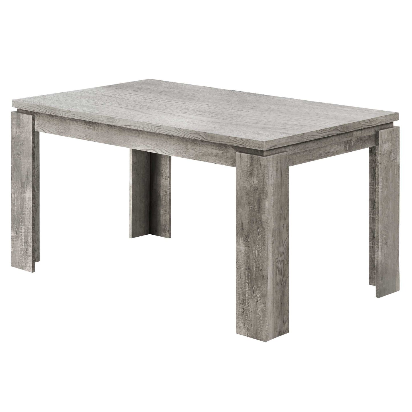 HomeRoots 35.5" x 59" x 30.5" Reclaimed Wood-Look Dining Table in Grey Finish