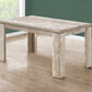 HomeRoots 35.5" x 59" x 30.5" Reclaimed Wood-Look Dining Table in Taupe Finish