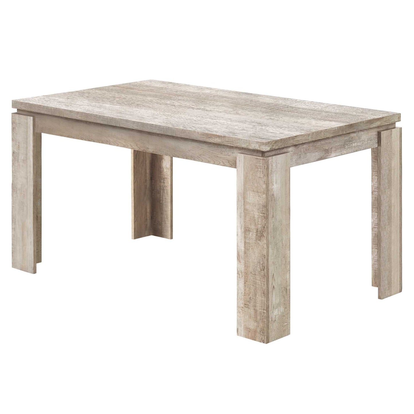 HomeRoots 35.5" x 59" x 30.5" Reclaimed Wood-Look Dining Table in Taupe Finish