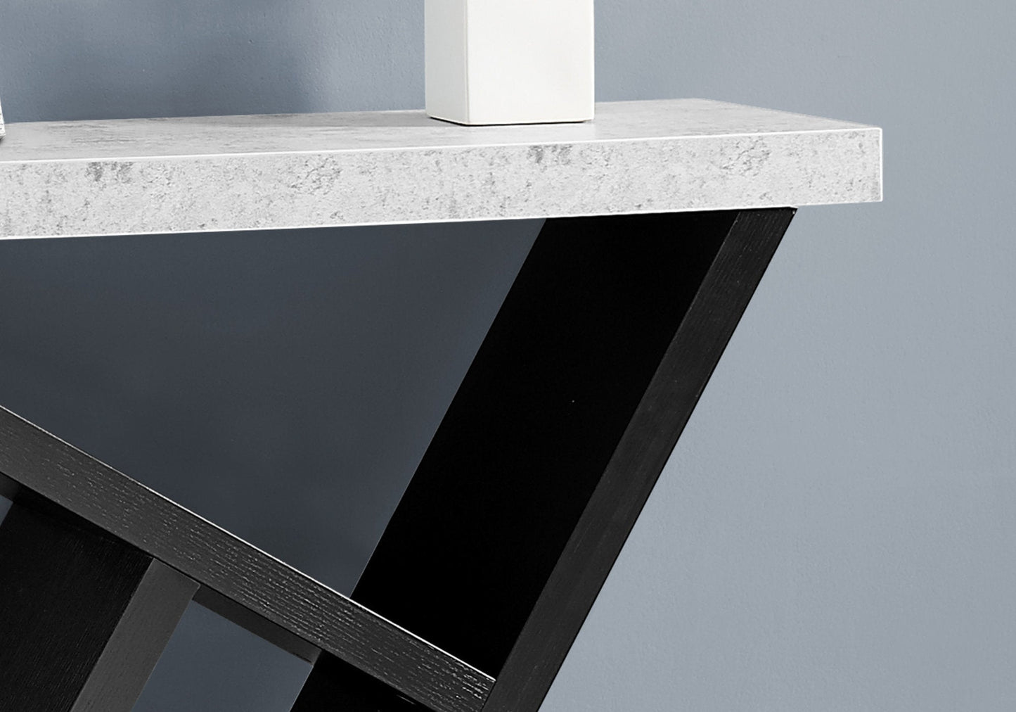 HomeRoots 36" Abstract Console Table With Storage in Gray And Black Finish