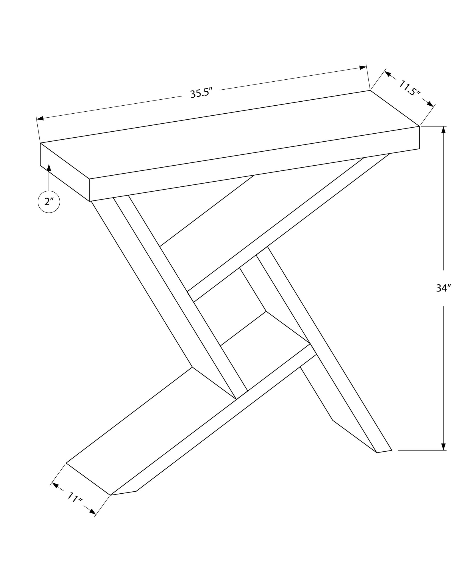 HomeRoots 36" Abstract Console Table With Storage in Gray And Black Finish