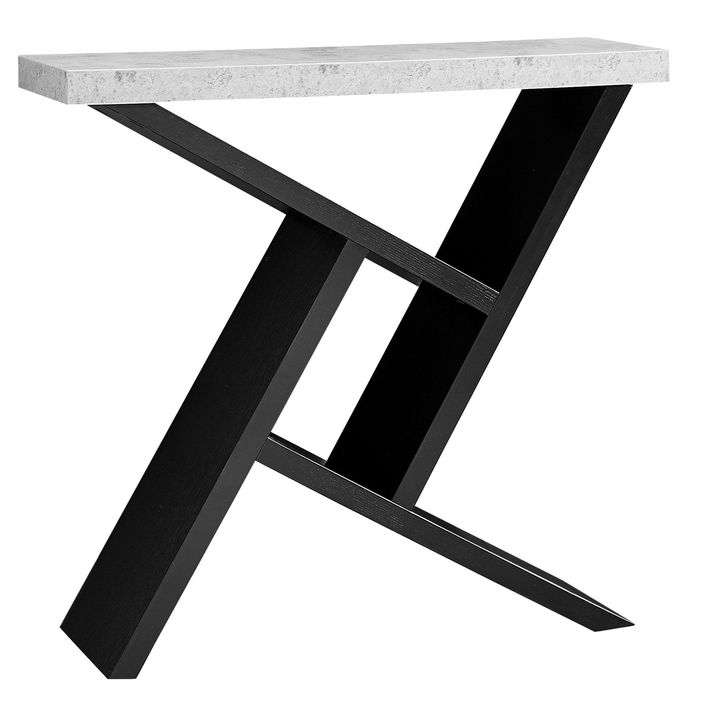 HomeRoots 36" Abstract Console Table With Storage in Gray And Black Finish