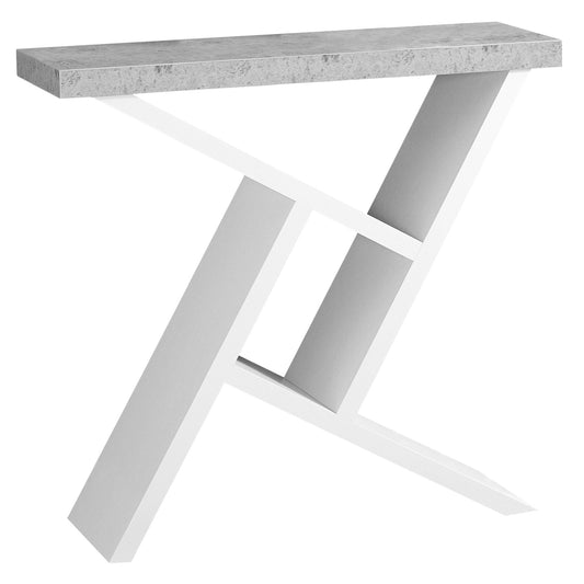 HomeRoots 36" Abstract Console Table With Storage in Gray And White Finish