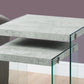 HomeRoots 36" Clear And Gray Nested Tables