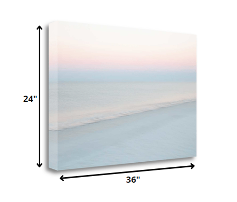 HomeRoots 36" Cotton Candy Beach Sky 4 Giclee Wrap Canvas Wall Art