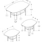 HomeRoots 36" Dark Brown Coffee Table With Shelf in Set Of 3