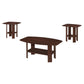HomeRoots 36" Dark Brown Coffee Table With Shelf in Set Of 3
