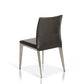 HomeRoots 36" Dark Grey Leatherette And Metal Dining Chair In Set Of Two