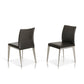 HomeRoots 36" Dark Grey Leatherette And Metal Dining Chair In Set Of Two