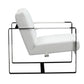 HomeRoots 36" Fabric Arm Chair in White And Black Finish
