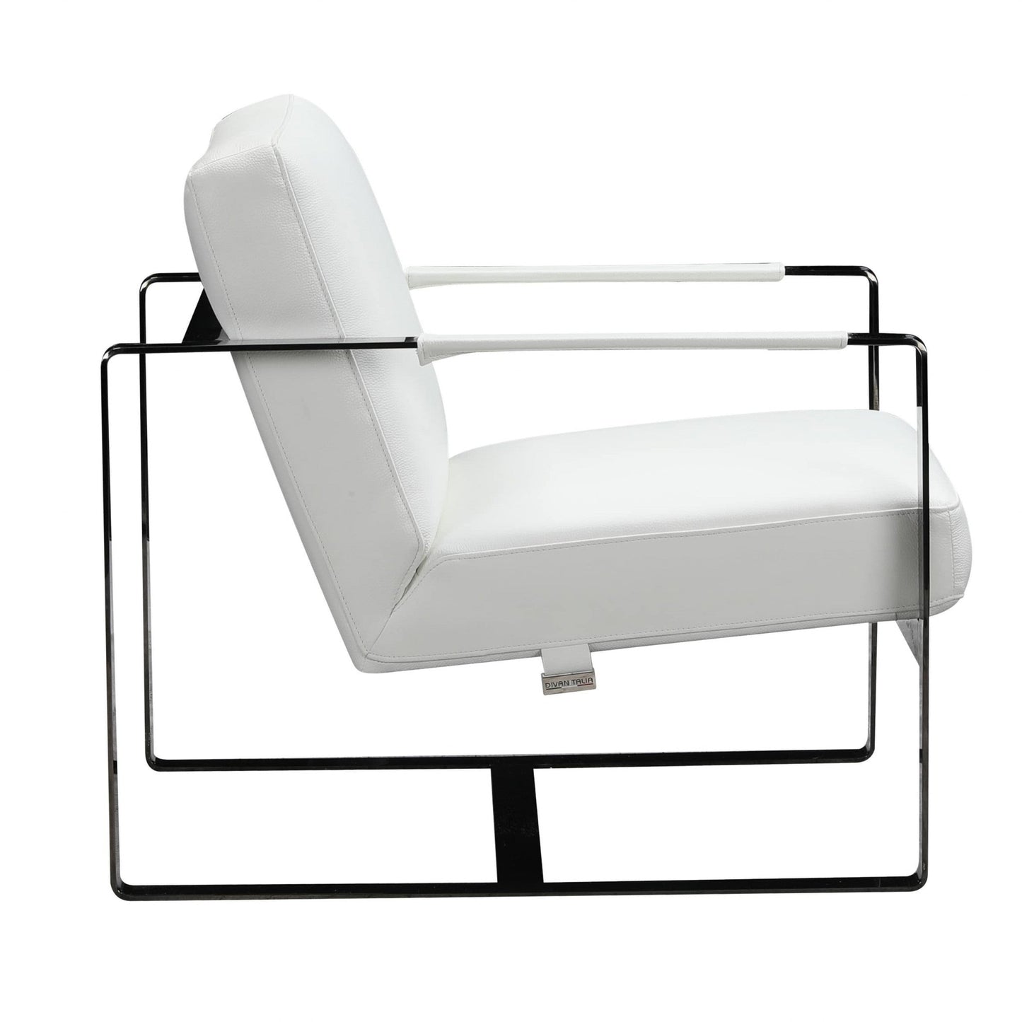 HomeRoots 36" Fabric Arm Chair in White And Black Finish