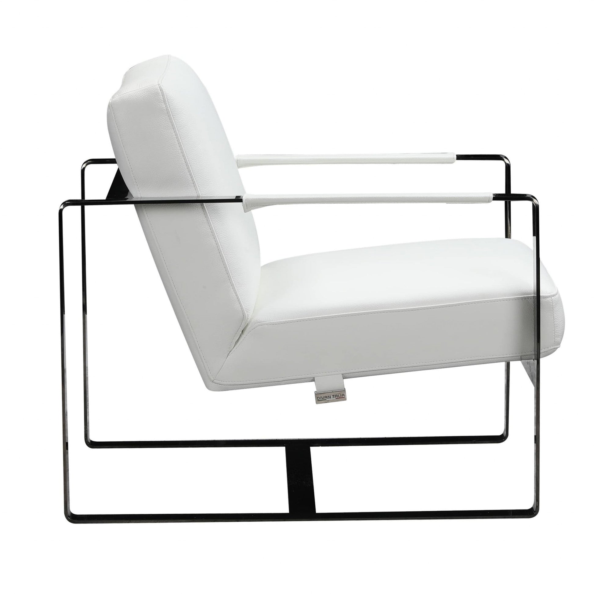 HomeRoots 36" Fabric Arm Chair in White And Black Finish