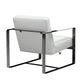 HomeRoots 36" Fabric Arm Chair in White And Black Finish
