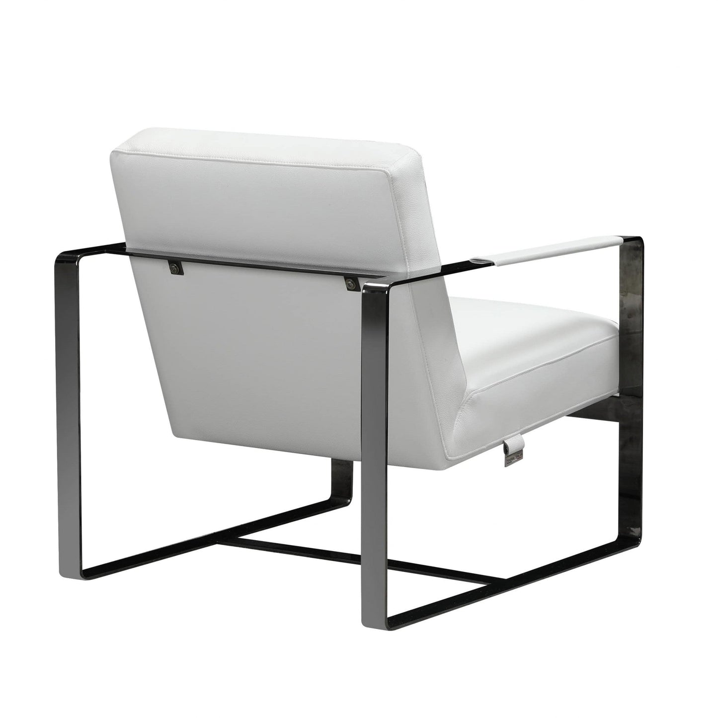 HomeRoots 36" Fabric Arm Chair in White And Black Finish