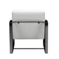 HomeRoots 36" Fabric Arm Chair in White And Black Finish