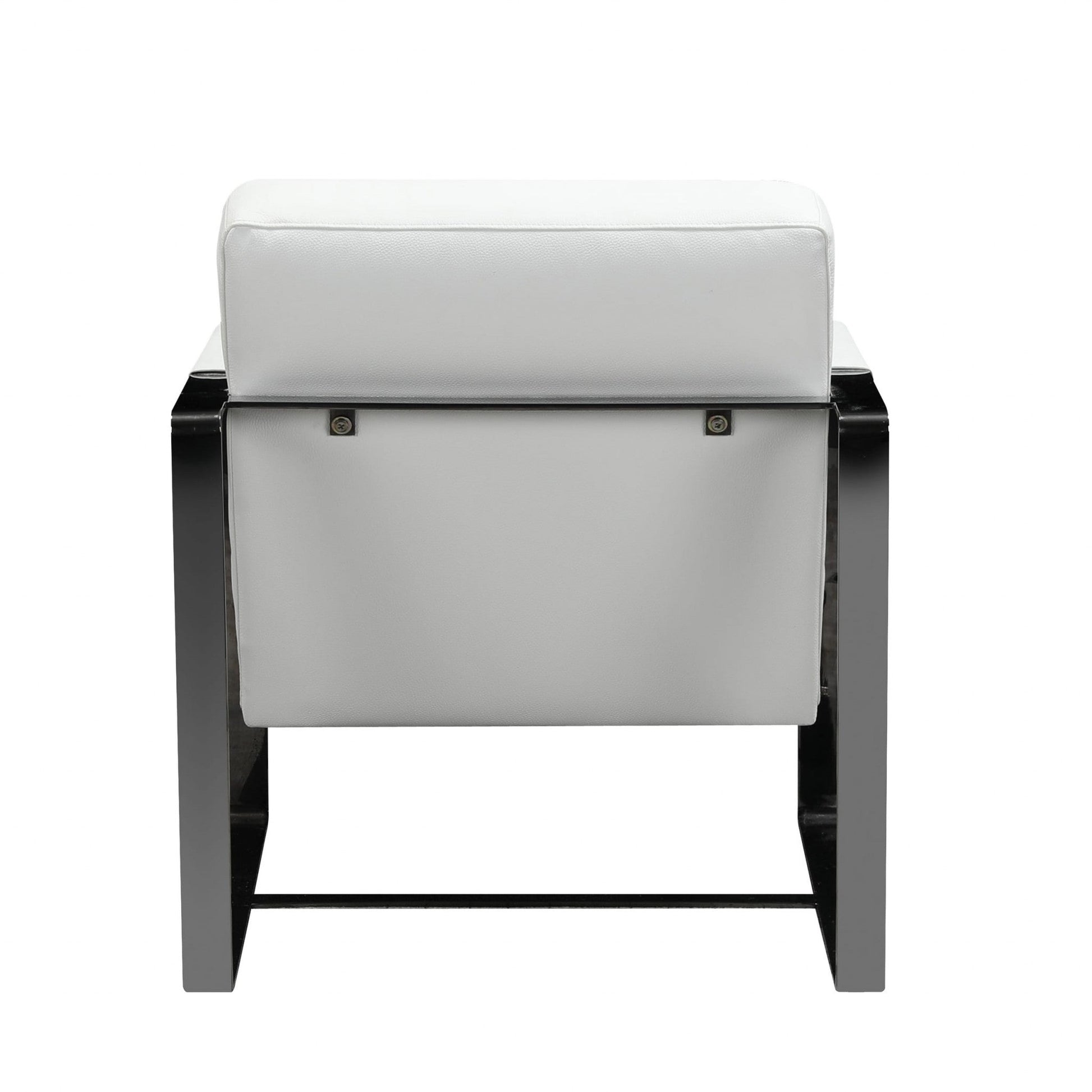 HomeRoots 36" Fabric Arm Chair in White And Black Finish