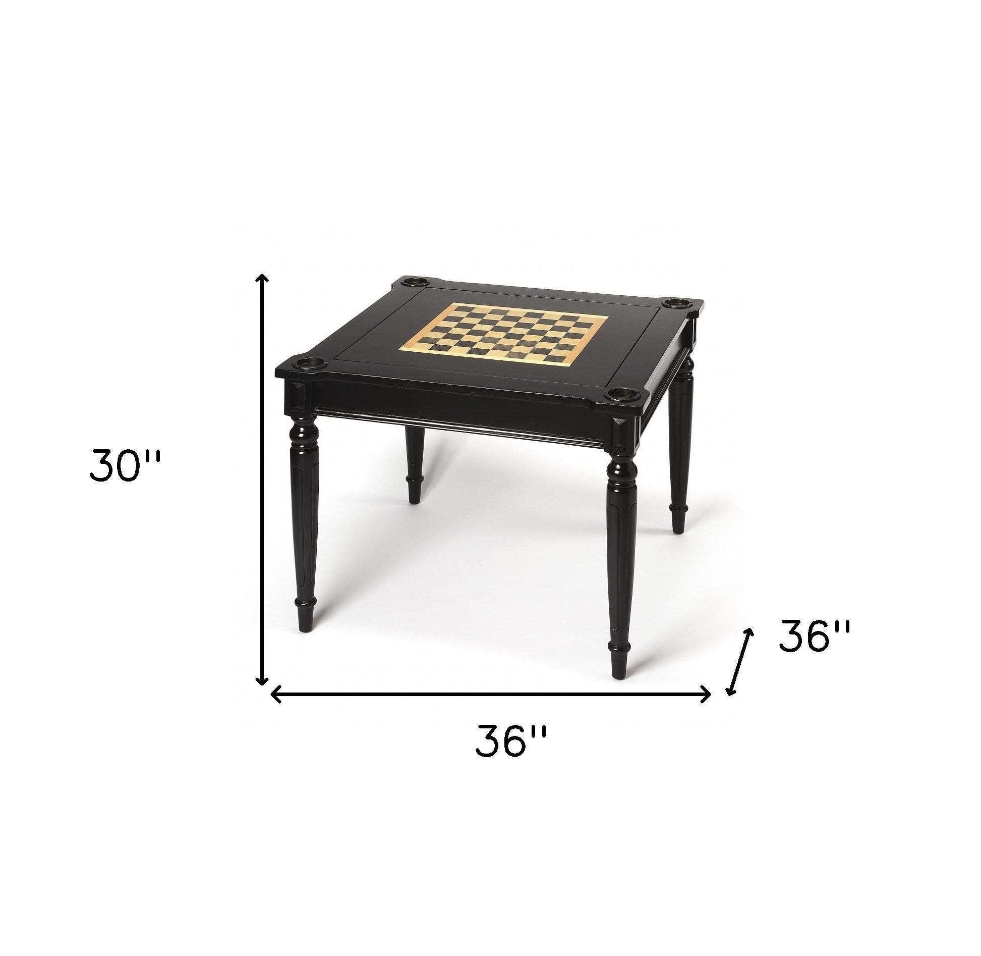 HomeRoots 36" Manufactured Wood Square Coffee Table in Black Finish