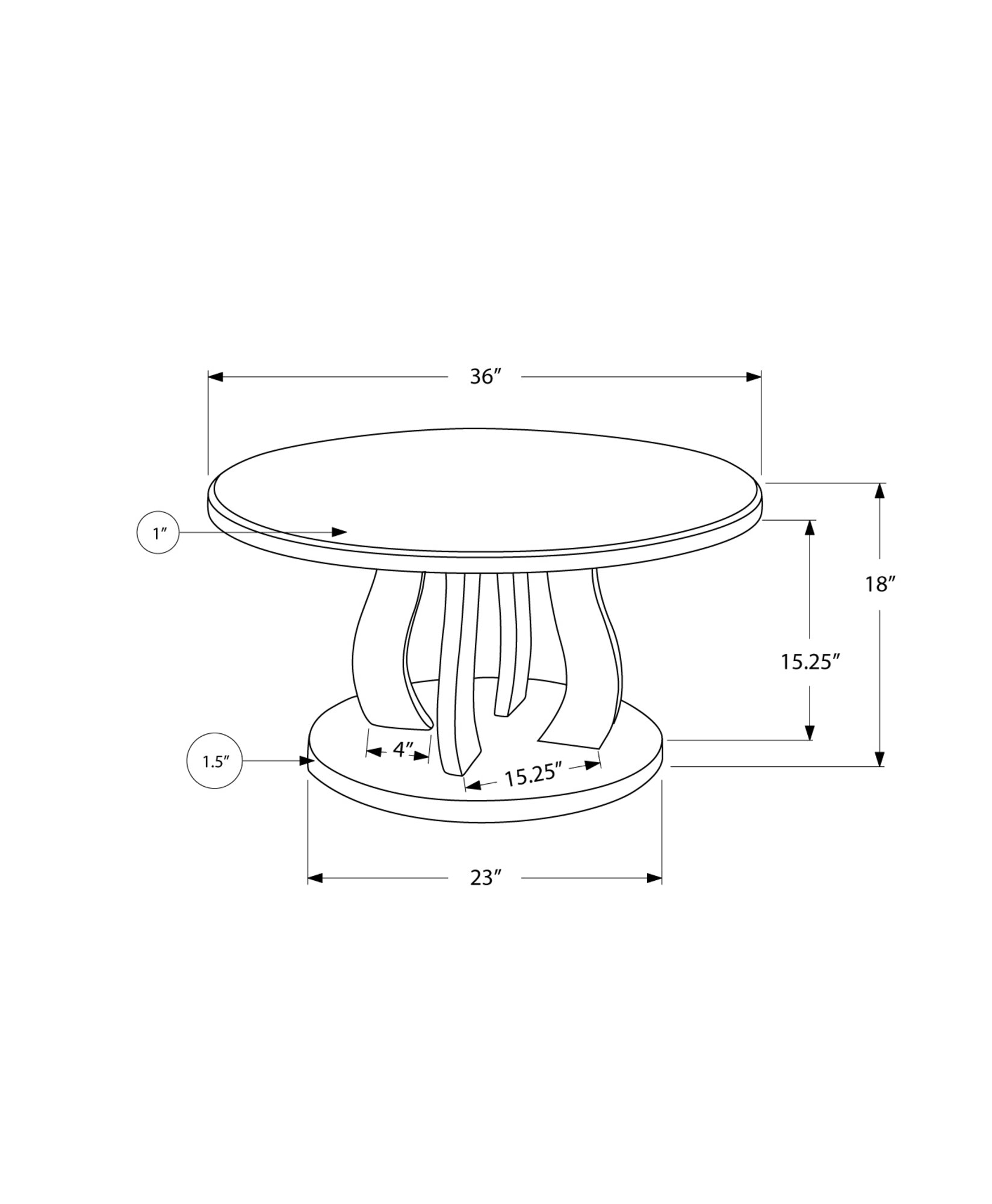 HomeRoots 36" Mirrored Round Mirrored Coffee Table in Silver Finish