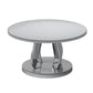 HomeRoots 36" Mirrored Round Mirrored Coffee Table in Silver Finish