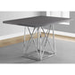 HomeRoots 36" Rectangular Manufactured Wood And Metal Dining Table in Grey And Silver Finish