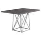 HomeRoots 36" Rectangular Manufactured Wood And Metal Dining Table in Grey And Silver Finish