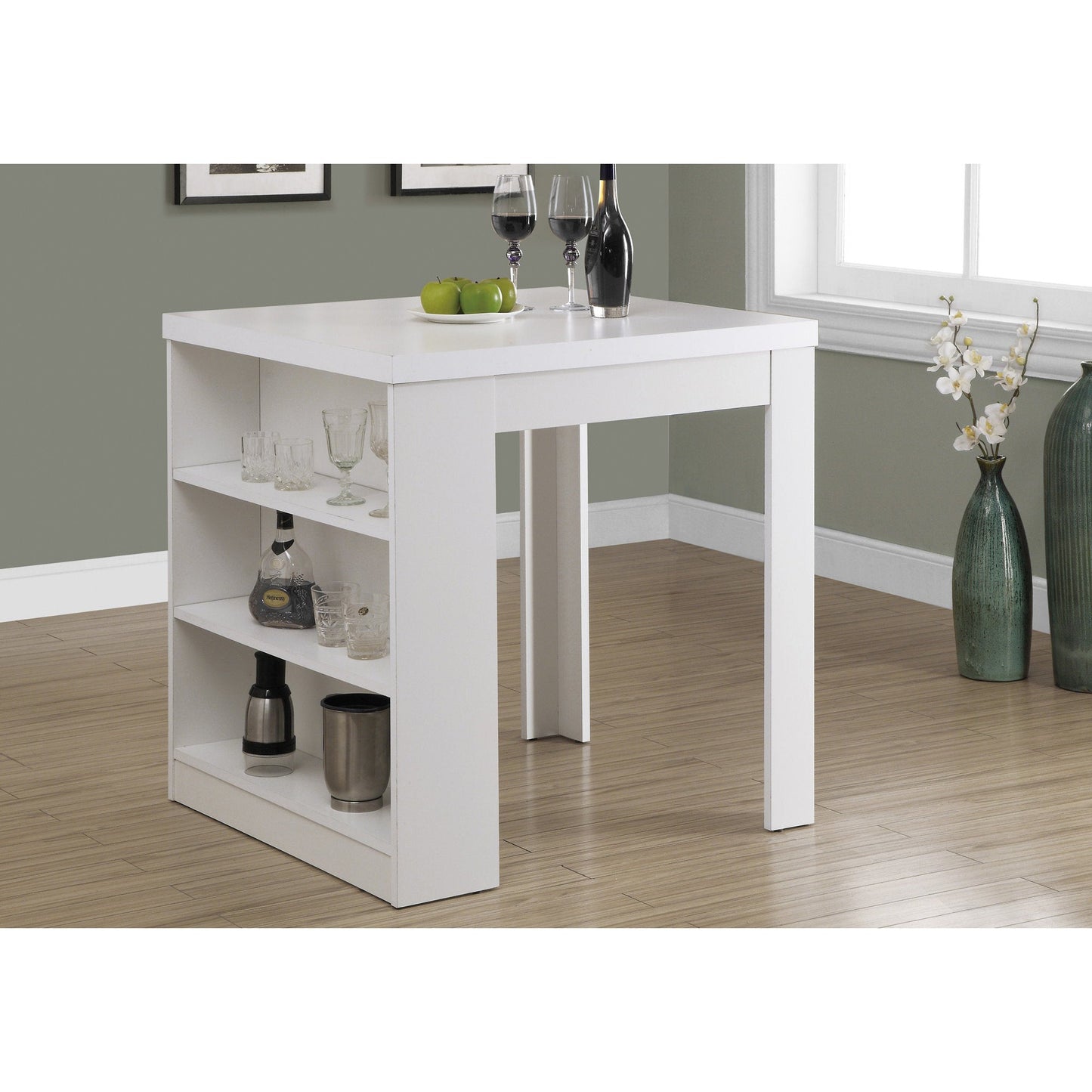 HomeRoots 36" Rectangular Manufactured Wood Dining Table in White Finish