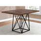 HomeRoots 36" Rectangular Solid Wood And Metal Dining Table in Brown and Black Finish