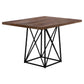 HomeRoots 36" Rectangular Solid Wood And Metal Dining Table in Brown and Black Finish