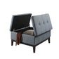HomeRoots 36" Slate Blue and Black Ottoman With Hidden Storage