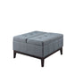 HomeRoots 36" Slate Blue and Black Ottoman With Hidden Storage